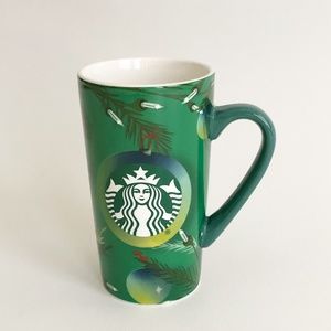 Starbucks 2020 Green Christmas Lights Holiday Mug Tall Ceramic 16 oz